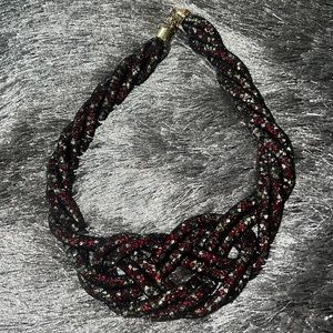 Red, Gold, & Black Adjustable Fashion Necklace